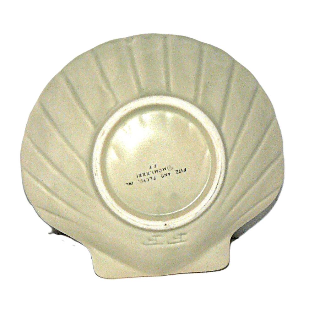 Vintage Fitz & Floyd Coquille Shell-Shaped Dish Pink Seashell Accents Japan